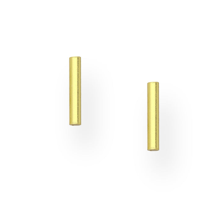 Pillar Bar Understated Gold Stud Earrings