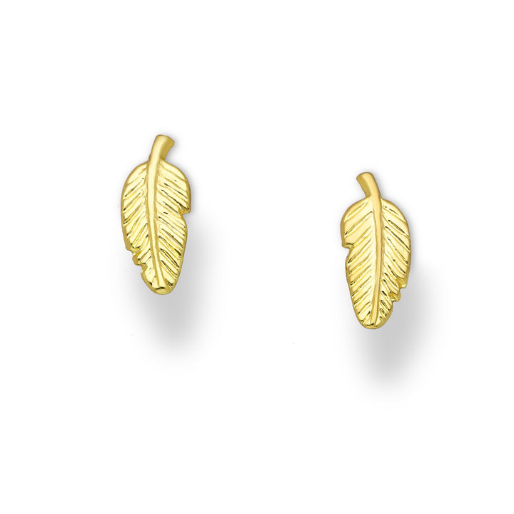 Gold Leaf Stud Earrings