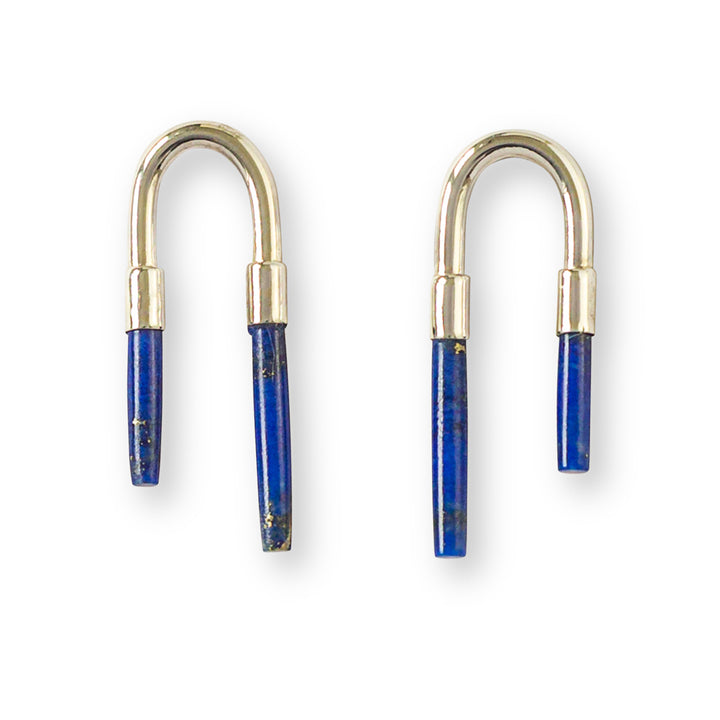 Lapis Lazuli Arch Sterling Silver Stud Earrings