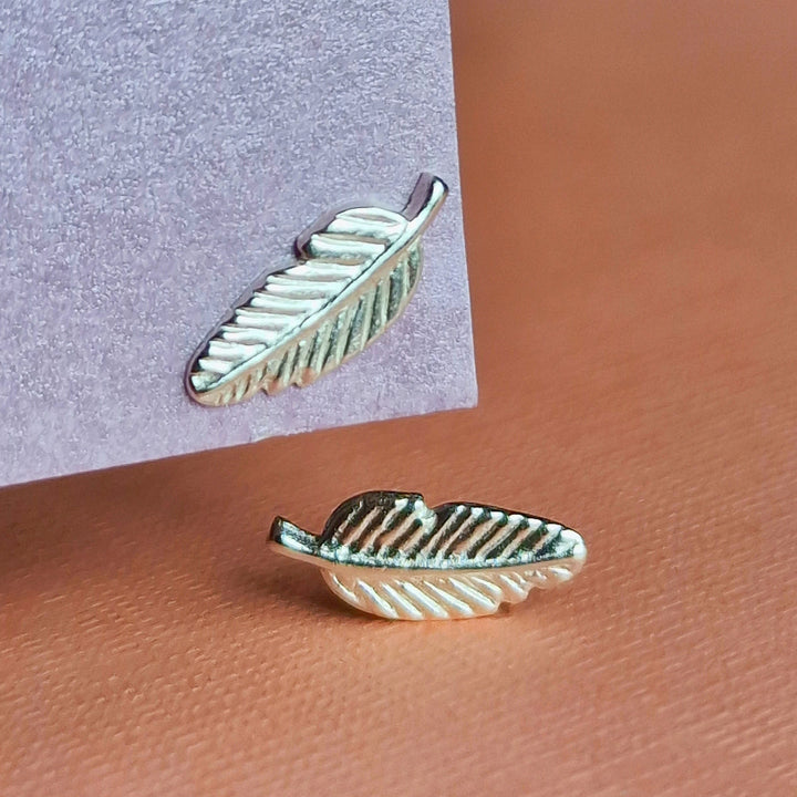 Silver Leaf Stud Earrings