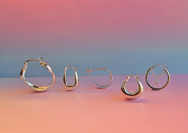 Silver Large Water Hoop Earrings