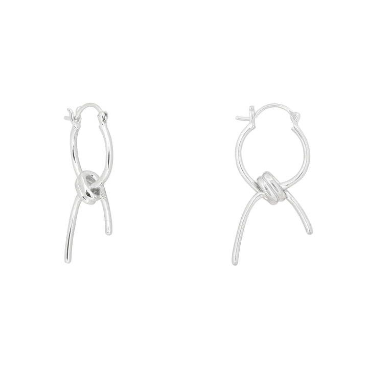 Silver Knotted Hoop Earrings