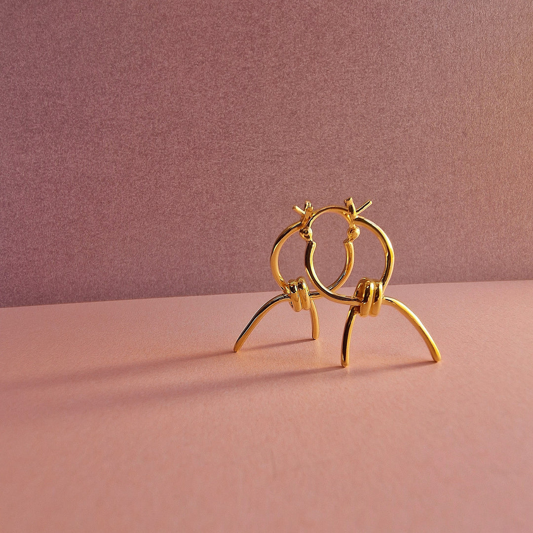 Gold Knotted Hoop Earrings