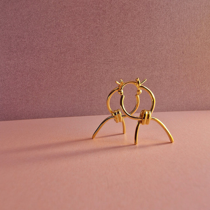 Gold Knotted Hoop Earrings