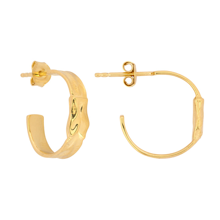 Gold Organic Crescent Hoops