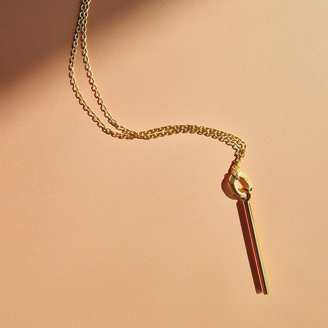 Minimalist Gold Bar Pendant