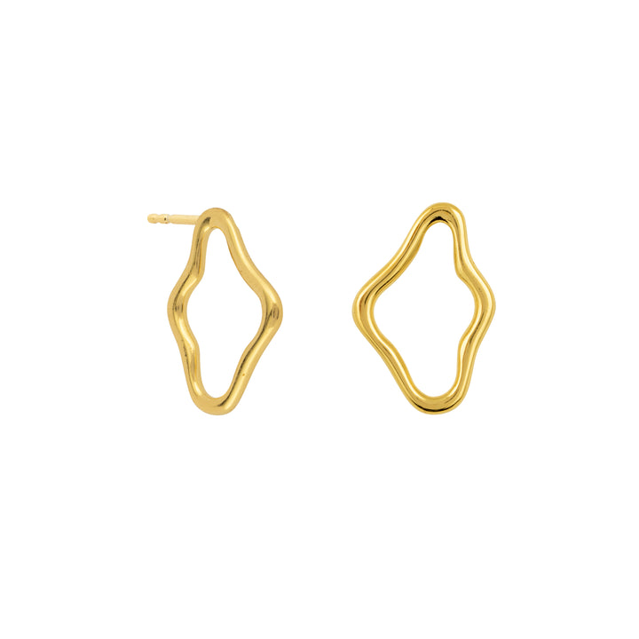 Gold Squiggle Studs