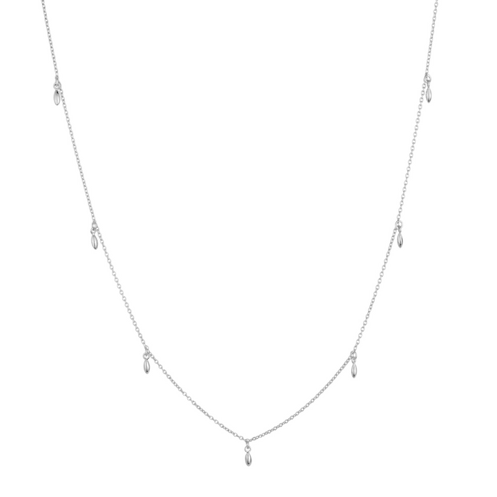 Rice Grain Sterling Silver Charm Necklace