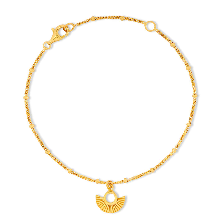 Art Deco Fan Gold Satellite Chain Bracelet - Vurchoo Ethical Jewellery