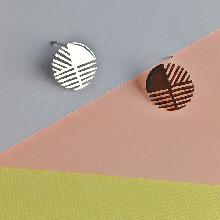 Art Moderne Silver Stud Earrings - Vurchoo Ethical Jewellery