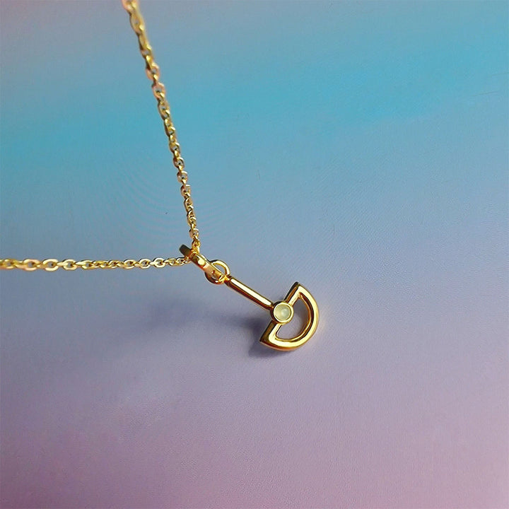 Blue Chalcedony Boat Gold Necklace - Vurchoo Ethical Jewellery