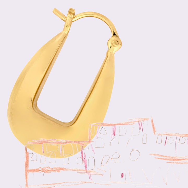 Gold Drop Saddle Hoops