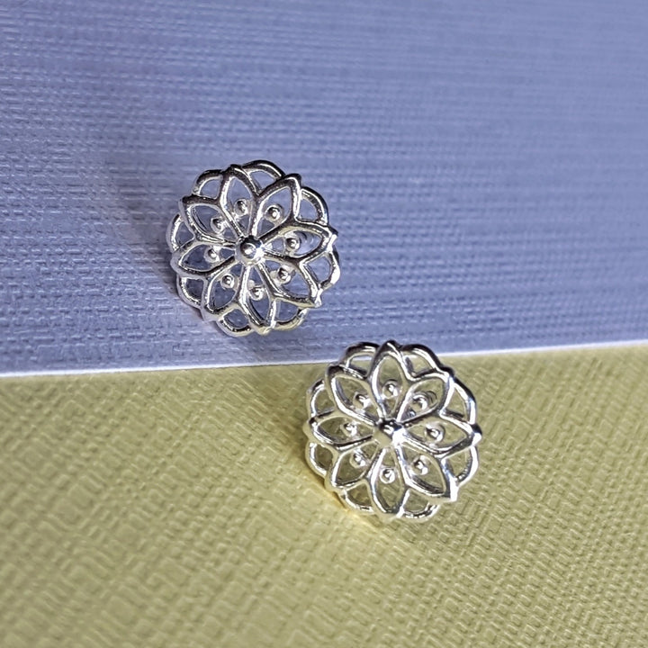 Nazca Lines Mandala Sterling Silver Stud Earrings